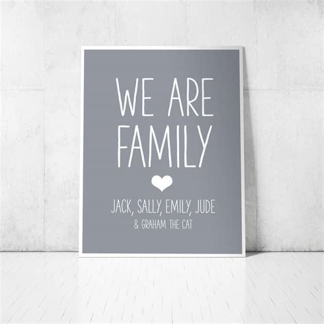 But seeing this, i'm not sure anymore. 'we are family' personalised print with family names by ...