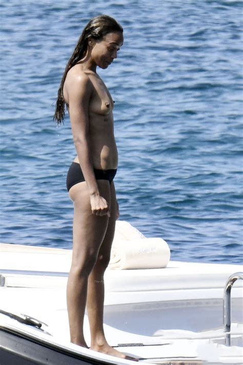 Marvels Guardians Of The Galaxy Actress Zoe Saldana Shows Her Nude Tits In Sardinia Photos