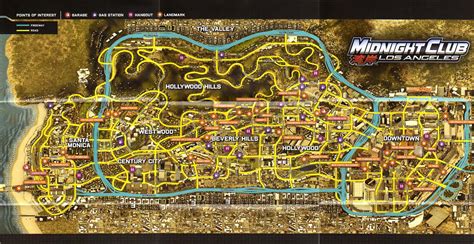 Midnight Club Los Angeles Map Map