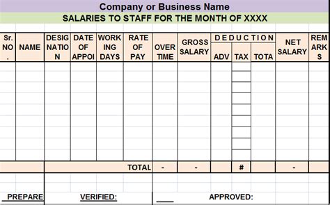 Payroll Sample Excel Format Ms Excel Templates