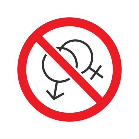Prohibition Circle With Male And Female Signs Glyph Icon Stop Silhouette Symbol No Sex