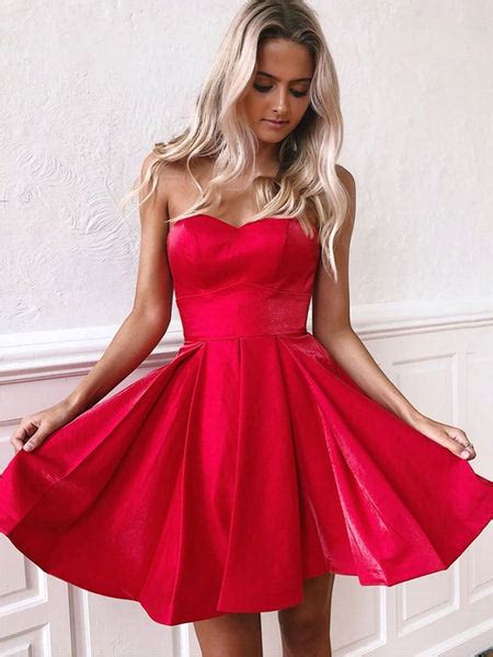 Sweetheart Neck Red Short Prom Dresses Short Red Homecoming Graduatio Morievent