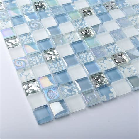 Tst Crystal Glass Tiles Blue Glass Mosaic Tile Iridescent Mosaic Glass