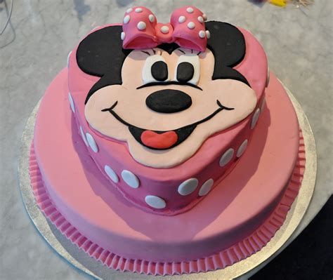 2 Tiered Chocolate Mud Minnie Mouse Cake With Chocolate Ganache Made With Love For My Daughter