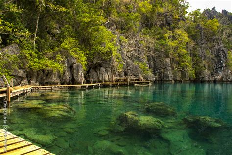 Kayangan Lake The Cleanest Lake In The Philippines Stock Photo