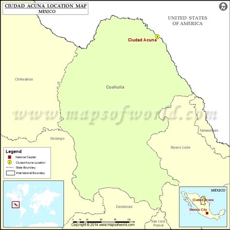 Where is Ciudad Acuna | Location of Ciudad Acuna in Mexico Map
