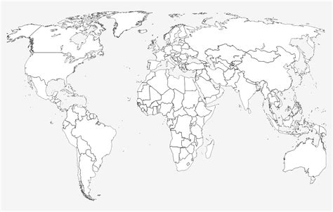 World Map Outline With Countries World Map Pinterest