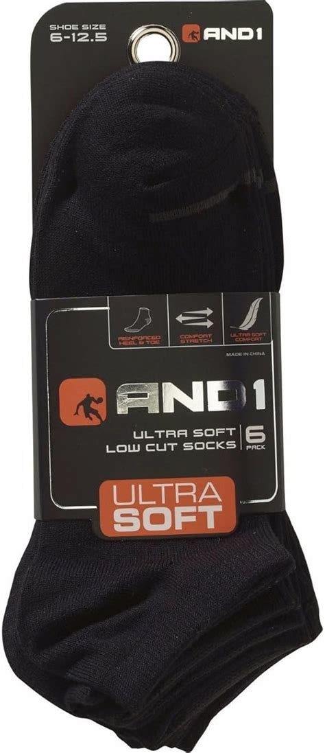 And1 Ultra Soft Low Cut Socks Mens Black 6 Pack At Amazon Mens