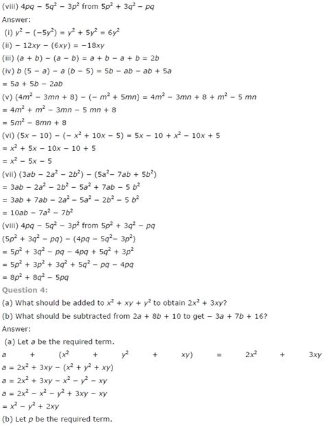 To add the general algebraic expressions, we have to arrange them so that the like terms come together, then simplify the terms and the unlike terms will remain the same in the resultant expression. Maths Ch 12 Algebraic Expressions NCERT Solutions Class 7 ...
