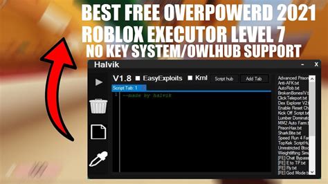 Best Free Roblox Executor HALVIK Level 7 No Keys Owl Hub Script