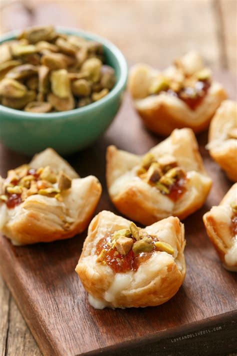 Place preserves on top of cheese. Baked Brie Puffs with Fruit Preserves and Pistachios ...