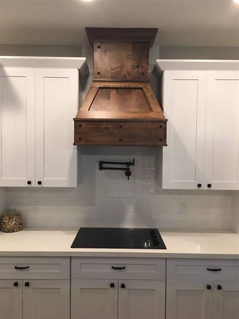 Knotty Alder Vent Hood With Clavos Detail Etsy Kitchen Vent Hood