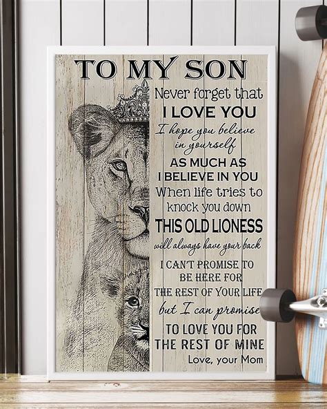 Lion To My Son Never Forget That I Love You Poster