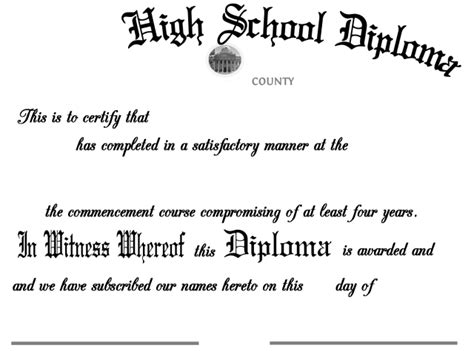Free Homeschool High School Diploma Template