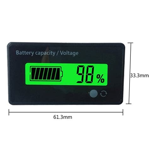 LCD Voltmeter Meter Car V V Lead Acid Lithium Battery Capacity