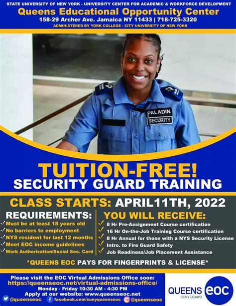 Security Guard Training Class Starts April 11th 2022 Suny Queens