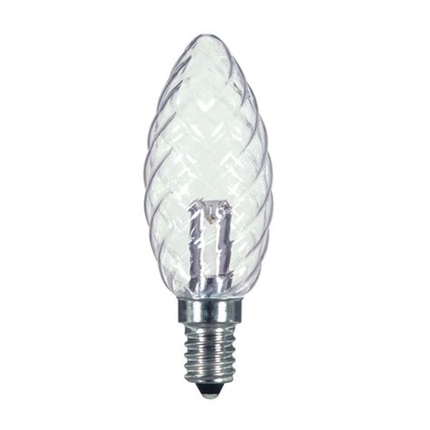 Satco S9155 1w 120v B95 Clear Crystal E12 Candelabra Base Led Bulb