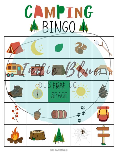 Camping Bingo Printable Game With 12 Different Boards Etsy