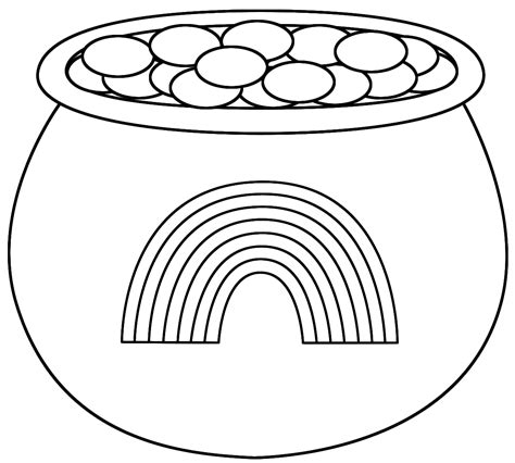 Rainbow With Pot Of Gold Coloring Pages - Coloring Home