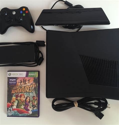 Microsoft Xbox 360 Slim Console Black 250gb Bundle W Kinect Controller