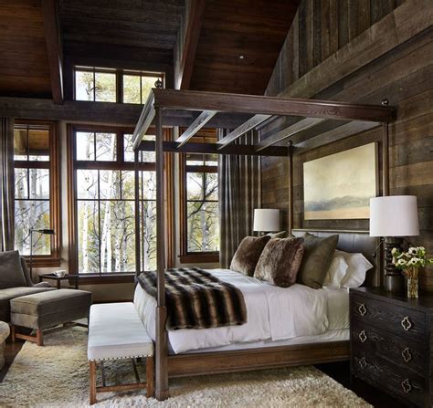 Master Bedroom In Modern Colorado Cabin She Kept The Colors And
