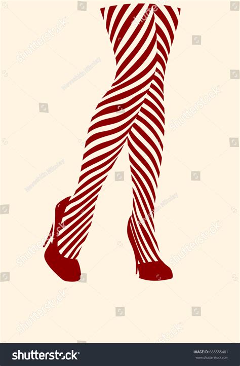 Beautiful Female Legs Stockings Vector Illustration Stock Vector Royalty Free 665555401