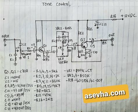 Skema Tone Control Dengan 2 Transistor Tutorial Desain And Hoby