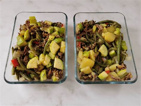 Poêlée de pommes de terre aux légumes et viande hachée Simplement Organisée