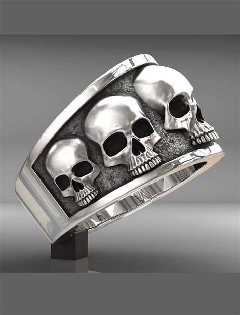 Skull Rings Sterling Silver Handmade Skull Ring Skull Skull Ring