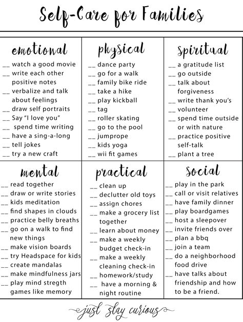 Download The Self Care For Families Checklist Parenting Parenting