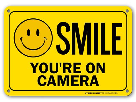 Smile Youre On Camera Sign Video Surveillance Security