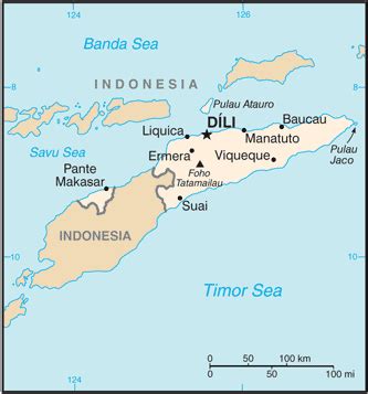 Timor Leste Map Physical Worldometer