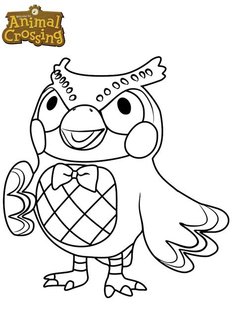 Kids N Coloring Page Animal Crossing Blathers