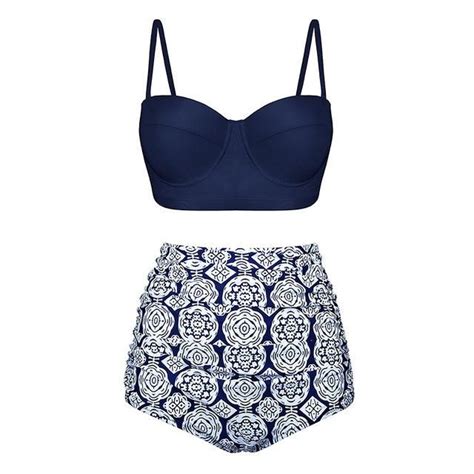 Bring A Sweet Yet Classic Style To The Beach With The Navy Retro Floral Bikini This Bikini To