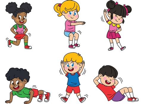 Kids Workout Clipart