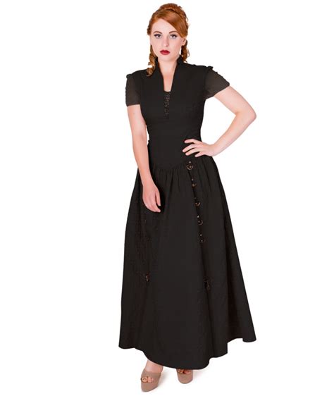 robe banned clothing rise of dawn maxi dress noir retro rockabilly vintage