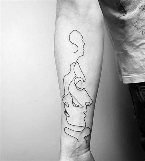 #tattoogirl #caveira #skull #lineart #tattoos #gym #arte # #roses #tattoolovers #tattoogirls #realistictatto. 40 Continuous Line Tattoo Ideas For Men - Simplistic Designs