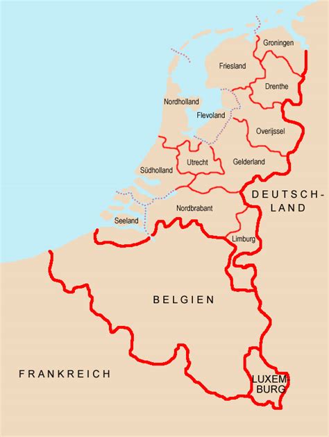 Karte von mitteleuropa (übersichtskarte / regionen der welt. Niederlande Karte Regionen