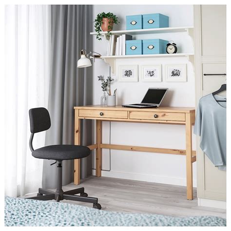 Hemnes Desk With 2 Drawers Light Brown 120x47 Cm Ikea