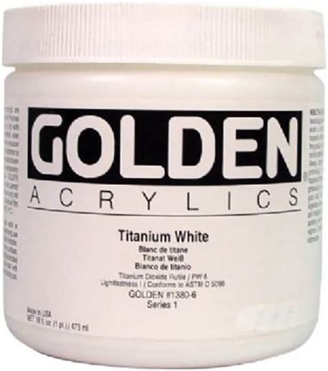 Acrylic Golden Heavy Body Acrylics Titanium White 16oz Jar 3d