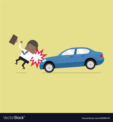 Businessman About To Be Hit By A Car Royalty Free Vector