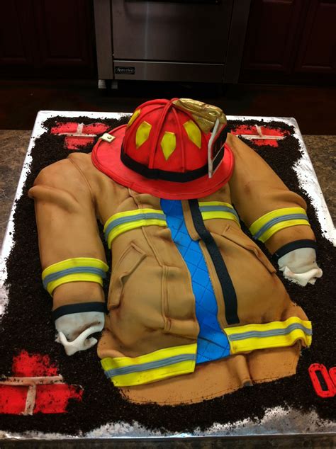 Firefighter Turnout Jacket And Helmet Cake Shared By Lion Carolyn