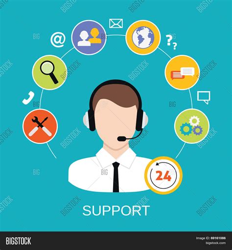 Customer Support Vector And Photo Free Trial Bigstock