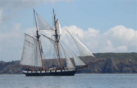 Hazarding A Guess A Two Masted Topsail Schooner Sailing Towards
