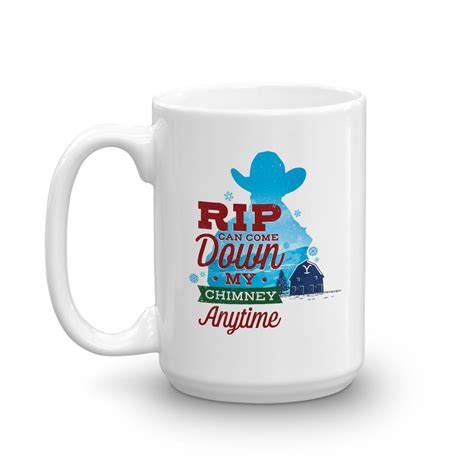 Yellowstone Rip Can Come Down My Chimney Anytime Silhouette White Mug Paramount Shop