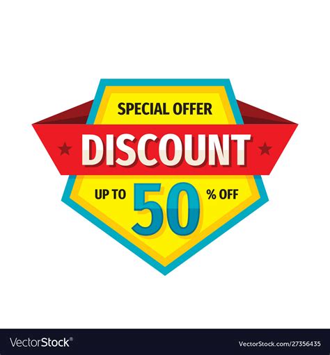Discount Up To 50 Percent Off Tag Badge Vector Image