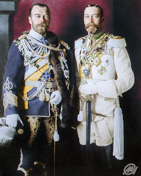 Russian Tsar Nicholas Ii And His British Cousin George V Notice How
