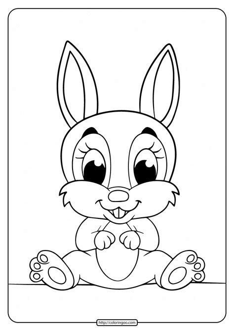 Printable Cute Baby Rabbit Coloring Pages