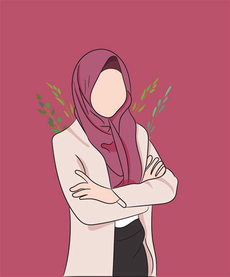 muslim hijab girl vector illustration 3450412 vector art at vecteezy