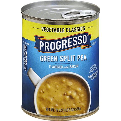 In a large stockpot over medium heat, cook bacon until crispy, 8 minutes. Progresso Vegetable Classics Soup, Green Split Pea Flavored with Bacon | Vegetable | Sendik's ...